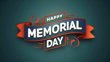 Naklejka premium Memorial Day Banner Remember and Honor with the American Flag.