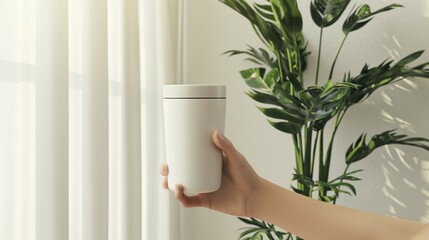 White tumbler mockup, thermal insulation bottle, 3d render