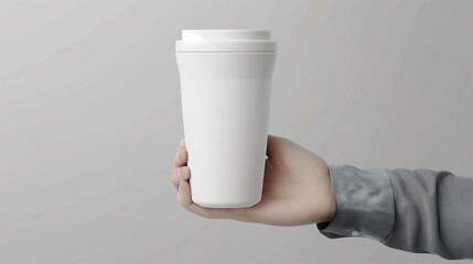 Coffee takeout cup mockup, beverage paper cup 3d render