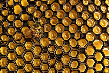 honeycomb with bee