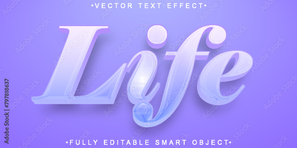 Poster soft life vector fully editable smart object text effect