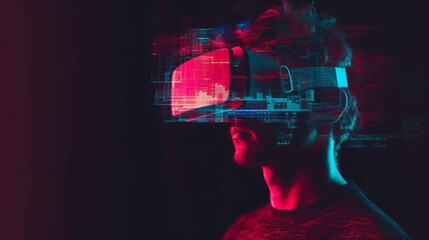 Fototapeta na wymiar Futuristic VR Experience