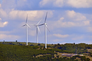 Wind turbines in the fields of Serbia.