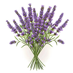 Clipart illustration a lavender on white background. Suitable for crafting and digital design projects.[A-0004]