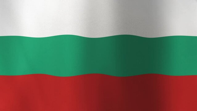 Waving Flag of Bulgaria, 4K Seamless Loop Animation. Bulgarian Flag 3d Flowing Cloth Motion Graphics Backdrop for Social Media, Streaming and Channels