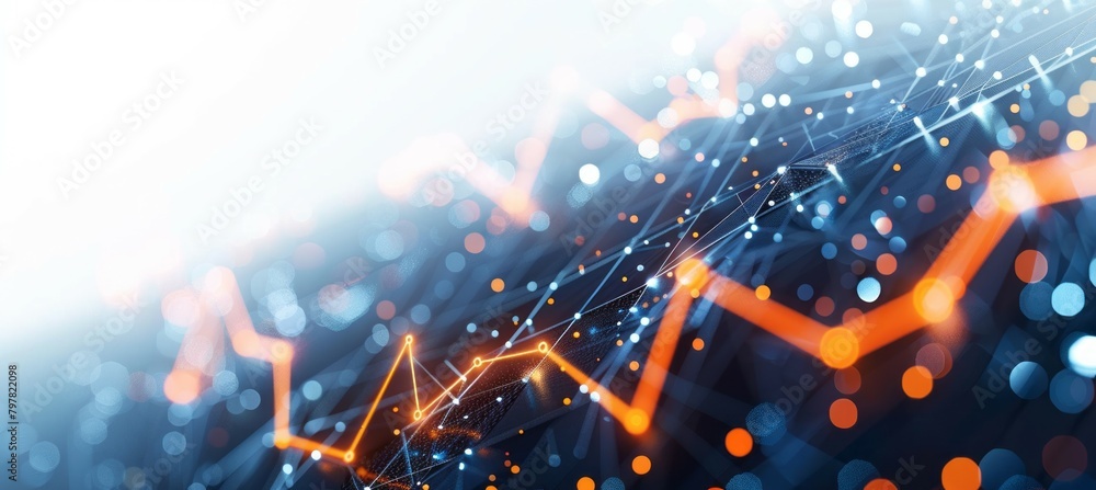 Aufkleber line chart data finance economy market visualization. generative ai technology.