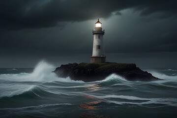 lighthouse at night