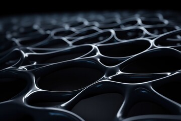 curved graphene surface on black background net