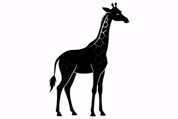 black Giraffe silhouette vector illustration on white background