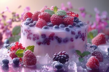 Desserts for all color of purple professional advertising food photography