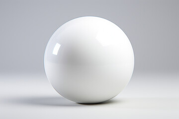 3d render of a white sphere isolated on a gray background