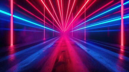 fluorescent lines in red and blue background neon stick piece lamp tube light