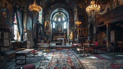 Ancient Style Church interior 