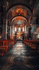 Ancient Style Church interior 