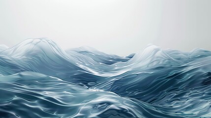 Abstract representation of sculpted waves, symbolizing the calmness and tranquility of an imaginary seascape