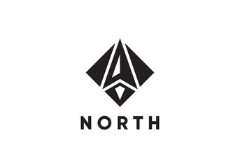 north with rocket logo vector icon design