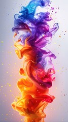 Colorful smoke with gradient colors
