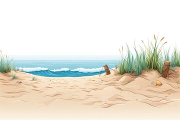 Obraz premium Beach line horizontal border landscape outdoors nature.