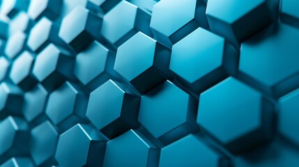 Fototapeta premium Blue Hexagonal Geometric Pattern