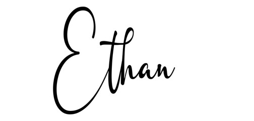 Ethan - black color - name written - ideal for websites, presentations, greetings, banners, cards, t-shirt, sweatshirt, prints, cricut, silhouette, sublimation, tag