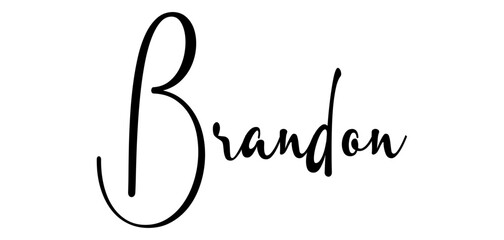 Brandon - black color - name written - ideal for websites, presentations, greetings, banners, cards, t-shirt, sweatshirt, prints, cricut, silhouette, sublimation, tag - obrazy, fototapety, plakaty