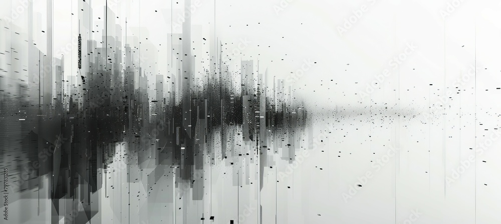 Poster Abstract audio wave elements technology background. Generative AI technology.