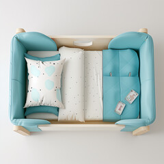 Cool Turquoise Toddler Bed: A Fresh and Inviting Top View