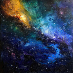 Obraz na płótnie Canvas Stellar Oils Celestial Galaxies