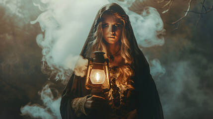 Art photo real people. fantasy blonde mystical woman