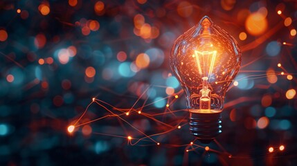 Innovation Glow: Light Bulb and Network Lights