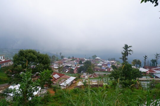 view on the mountain slopes of the Cetho temple area