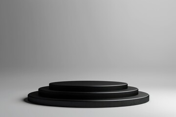 Empty white space with black podium. For the presentation of a premium luxury product
