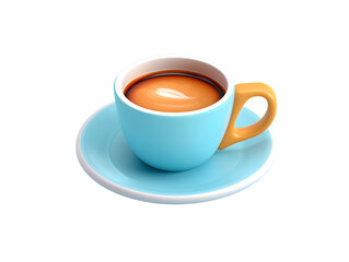 cup of espresso cream with latte art, 3d element illustration