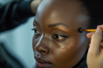 Black South African woman cosmetics makeup adult.