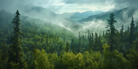 Breathtaking mountains landscape of Alaska - Powered by Adobe