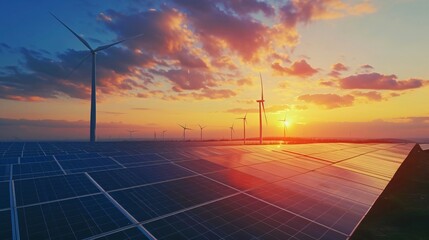 Renewable Energy at Sunset