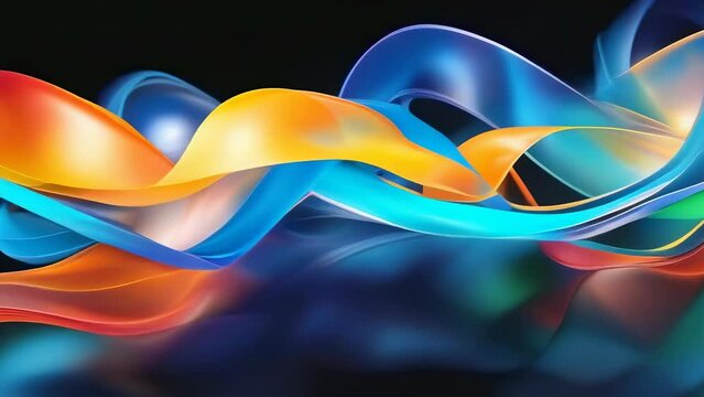 Mesmerizing abstract background of flowing ribbons in spectrum of colors, symbolizing movement, fluidity, the vibrancy of life. Bright festive background for birthday, party, wedding. For presentation