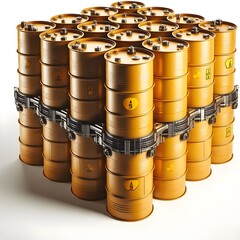 The radioactive tank for sci or nuclear concept 3d rendering on white background