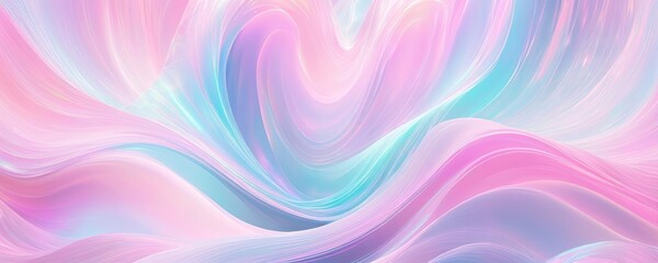 Fototapeta premium Holographic light blue and pink abstract pastel colors backdrop. Gradient neon colors with rainbow foil effect in trends 80s and 90s