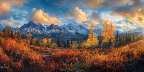 Breathtaking mountains landscape of Alaska