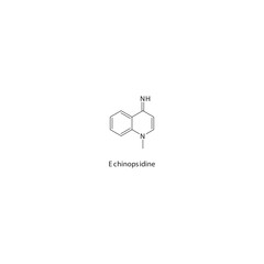 Echinopsidine  flat skeletal molecular structure MAO inhibitor drug used in depression treatment. Vector illustration scientific diagram.