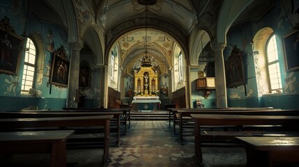 Obraz premium Old Style Church interior 