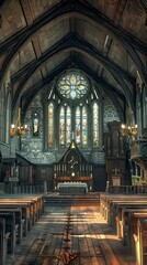 Fototapeta premium Old Style Church interior 