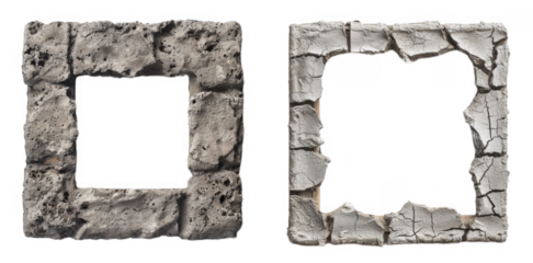 Granite dark rock frame . Rock stone square border