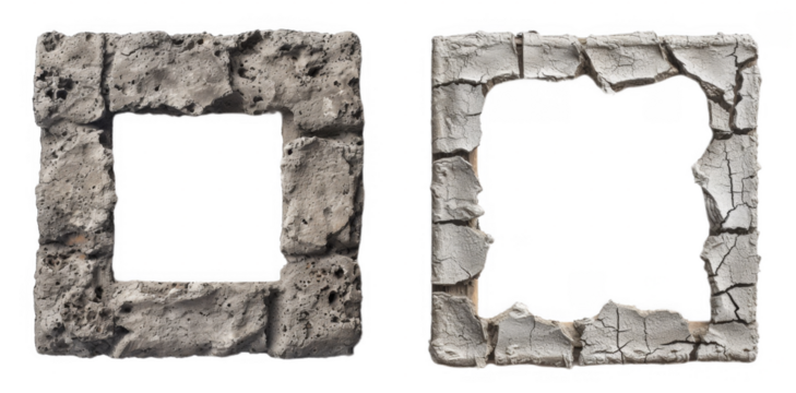 Granite dark rock frame . Rock stone square border