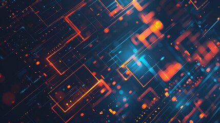 A close up of a computer chip with many small lights on it. Concept of complexity and intricacy, as well as the advanced technology that goes into creating such a device - obrazy, fototapety, plakaty