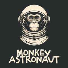 Monkey Astronaut Vector Art, Illustration and Graphic