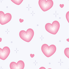Seamless pattern with hearts. Abstract vector background. Retro style. Trendy texture for print, textile, fabric.