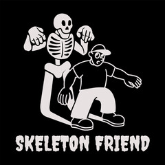 Skeleton Friend Vector Art, Illustration and Graphic