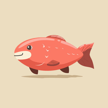 recommend clip art: Cute cartoon fish. Vector illustration of a funny fish character.